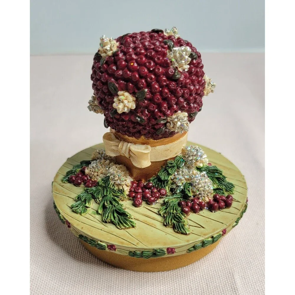 Our America Candle Topper CHRISTMAS TOPIARY Sugar Plum Fits Medium & Large Jars